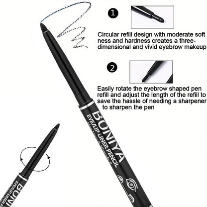 3pcs / Eyeliner Pencils, Waterproof, Sweatproof, Smudge-Proof, Easy Twist-Up, Long-Lasting, Smooth Application, Longwear Eye Liner