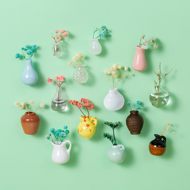 🌸 Tiny Ceramic Plant Magnets – Brighten Your Fridge
