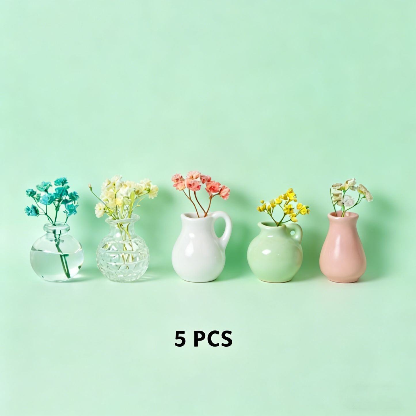 🌸 Tiny Ceramic Plant Magnets – Brighten Your Fridge