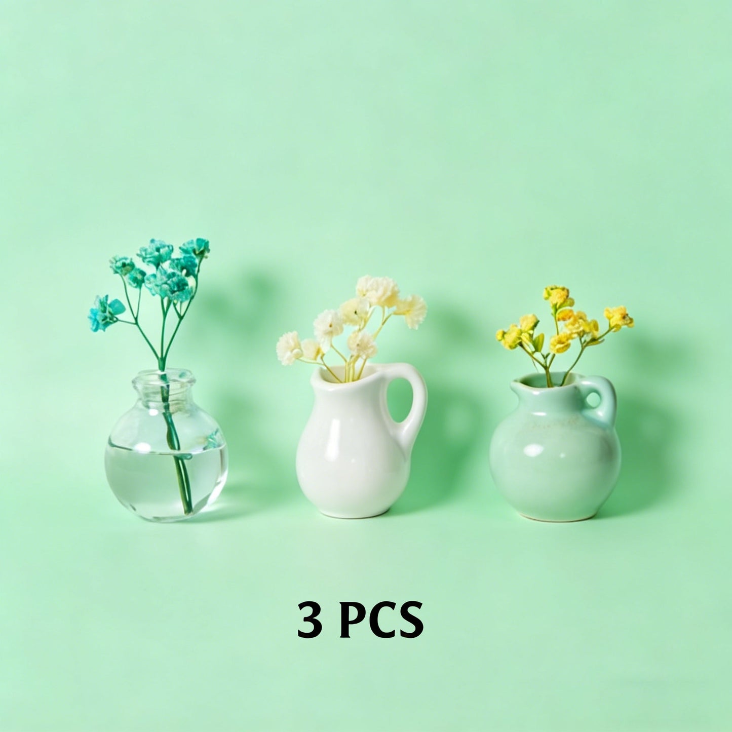 🌸 Tiny Ceramic Plant Magnets – Brighten Your Fridge
