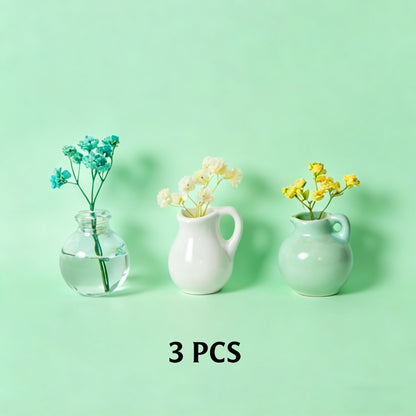 🌸 Tiny Ceramic Plant Magnets – Brighten Your Fridge