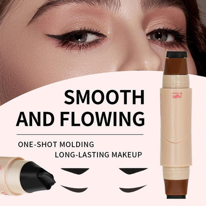 2-in-1 Rotating Eyeliner Stamp and Eyebrow Stamp - Dual-Head Design with Wing Stamp, Quick-Drying, Long-Lasting, Smudge-Proof, Easily Create Cat Eye Makeup, Sharp Wing Eyeliner and All-Day Long-Lasting Makeup