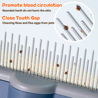 🔥Self-cleaning Pet Flea Comb Grooming Brush