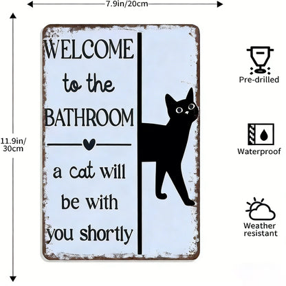 Vintage Black & White Cat Wall Art