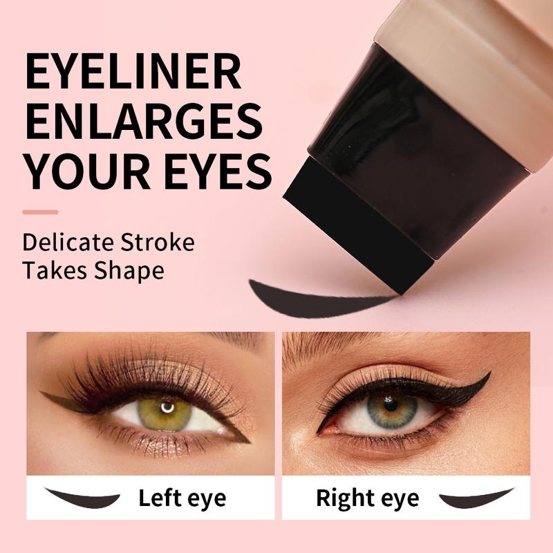 2-in-1 Rotating Eyeliner Stamp and Eyebrow Stamp - Dual-Head Design with Wing Stamp, Quick-Drying, Long-Lasting, Smudge-Proof, Easily Create Cat Eye Makeup, Sharp Wing Eyeliner and All-Day Long-Lasting Makeup