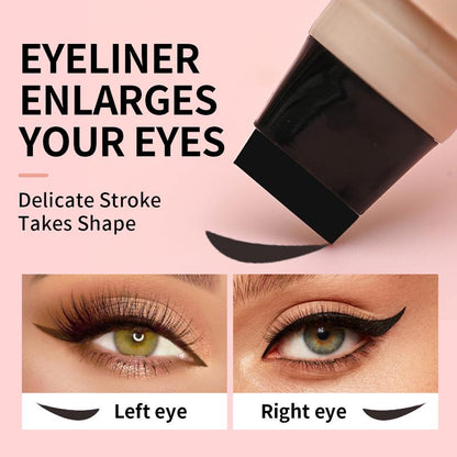 2-in-1 Rotating Eyeliner Stamp and Eyebrow Stamp - Dual-Head Design with Wing Stamp, Quick-Drying, Long-Lasting, Smudge-Proof, Easily Create Cat Eye Makeup, Sharp Wing Eyeliner and All-Day Long-Lasting Makeup