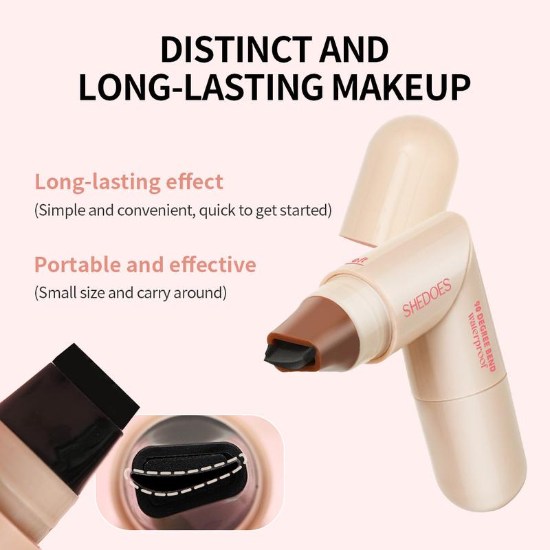 2-in-1 Rotating Eyeliner Stamp and Eyebrow Stamp - Dual-Head Design with Wing Stamp, Quick-Drying, Long-Lasting, Smudge-Proof, Easily Create Cat Eye Makeup, Sharp Wing Eyeliner and All-Day Long-Lasting Makeup