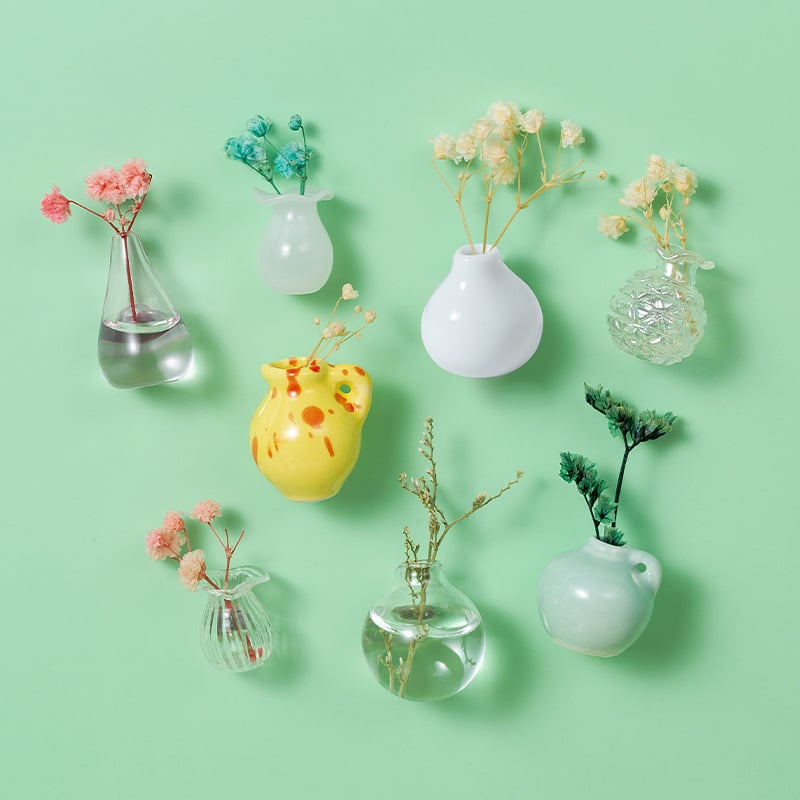 🌸 Tiny Ceramic Plant Magnets – Brighten Your Fridge