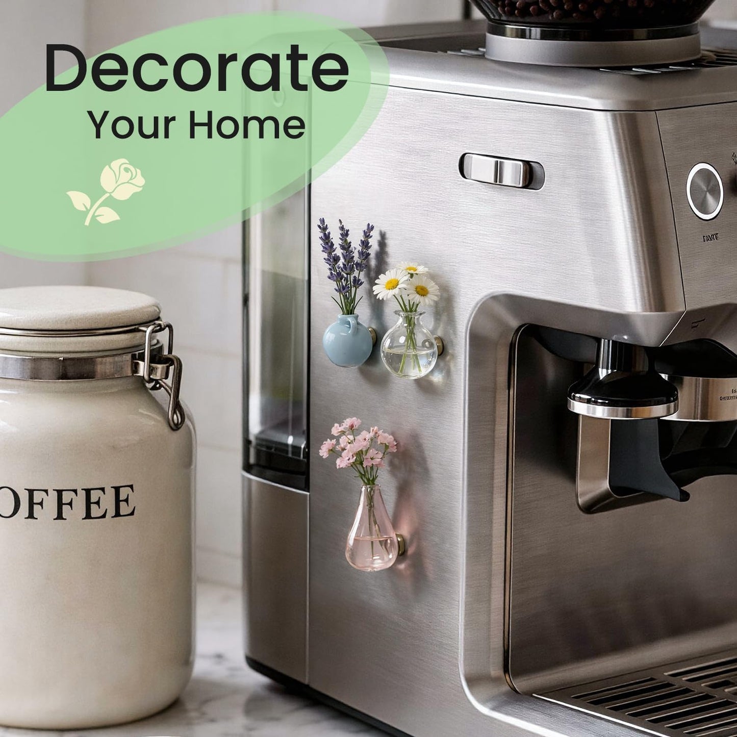 🌸 Tiny Ceramic Plant Magnets – Brighten Your Fridge