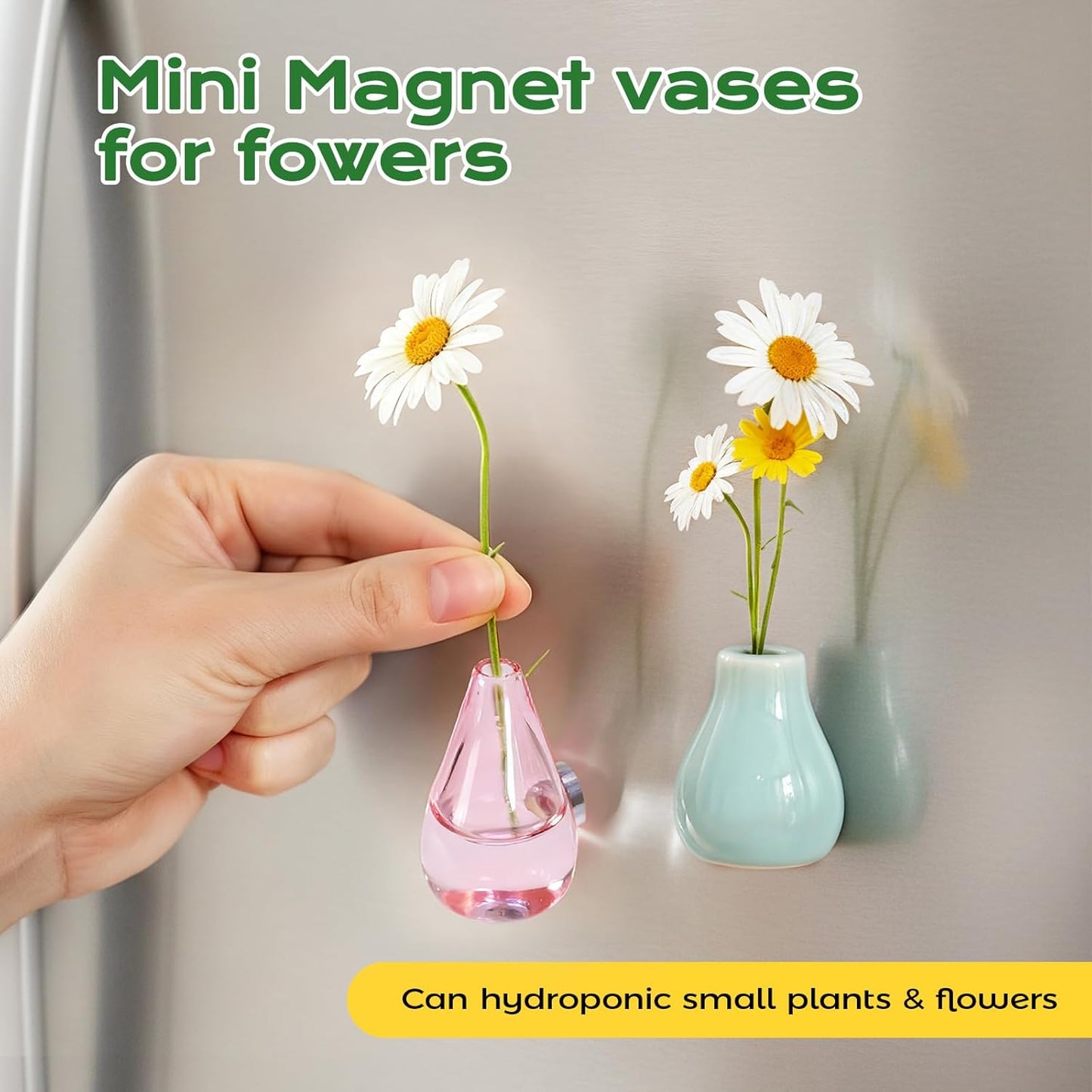 🌸 Tiny Ceramic Plant Magnets – Brighten Your Fridge