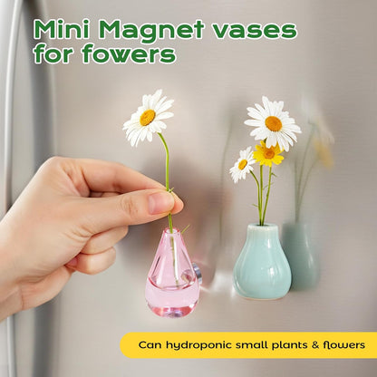 🌸 Tiny Ceramic Plant Magnets – Brighten Your Fridge