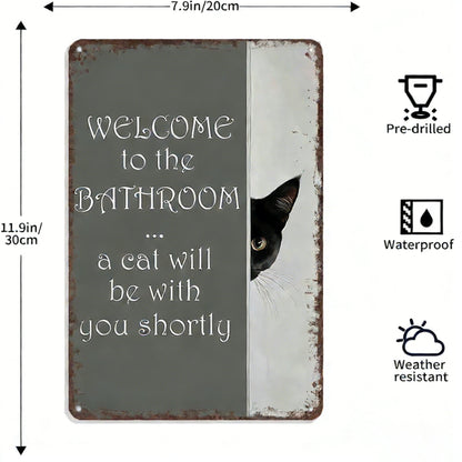 Vintage Black & White Cat Wall Art