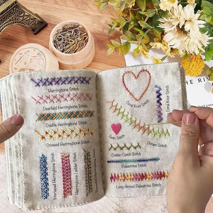 🌈Embroidery Stitch Book(Beginner-Friendly)