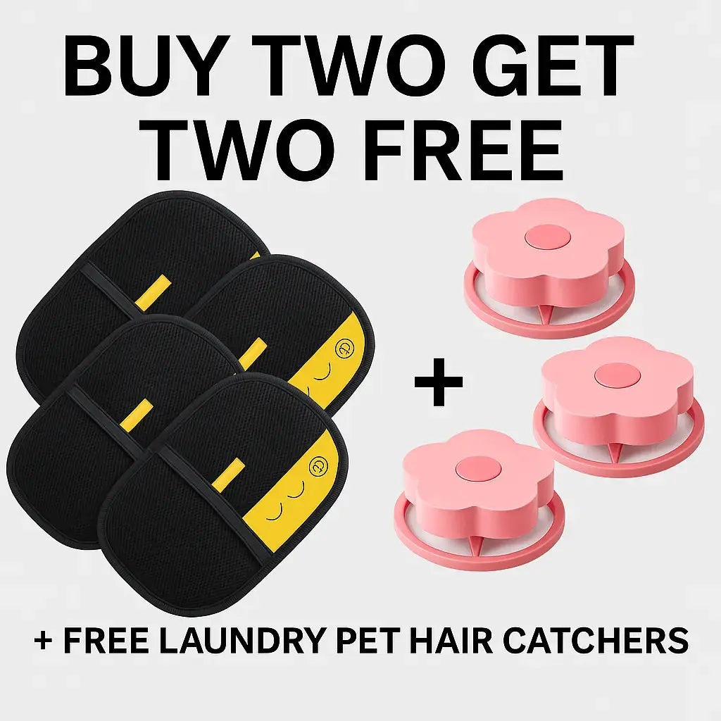Buy 2 ，Get 2 Free  (4Gloves)+FREE 3-Pack Laundry Hair Catchers