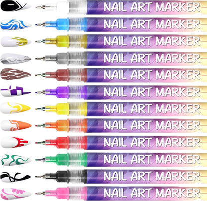 ⚡🎨12 Colors Nail Art Pens Set