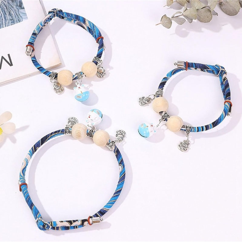 Lucky Kimono Cedar-Bead Pet Collar