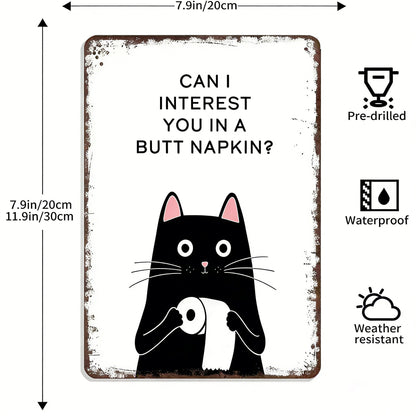 Vintage Black & White Cat Wall Art