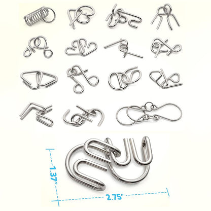 24-Piece Metal Brain Puzzle Set