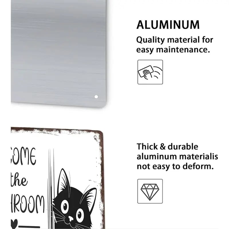 Vintage Black & White Cat Wall Art