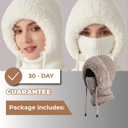 Women’s 3-in-1 Thermal Knit Winter Hood (Hat + Scarf + Face Cover)