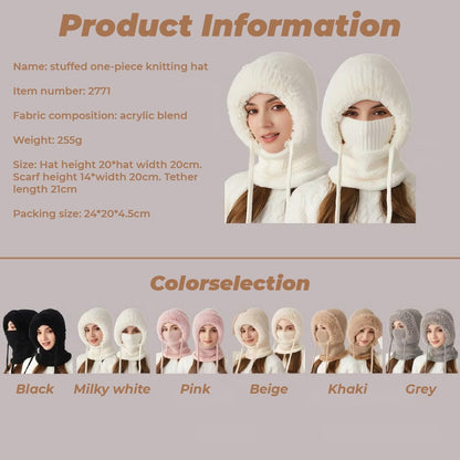 Women’s 3-in-1 Thermal Knit Winter Hood (Hat + Scarf + Face Cover)
