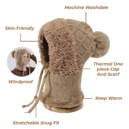 Women’s 3-in-1 Thermal Knit Winter Hood (Hat + Scarf + Face Cover)
