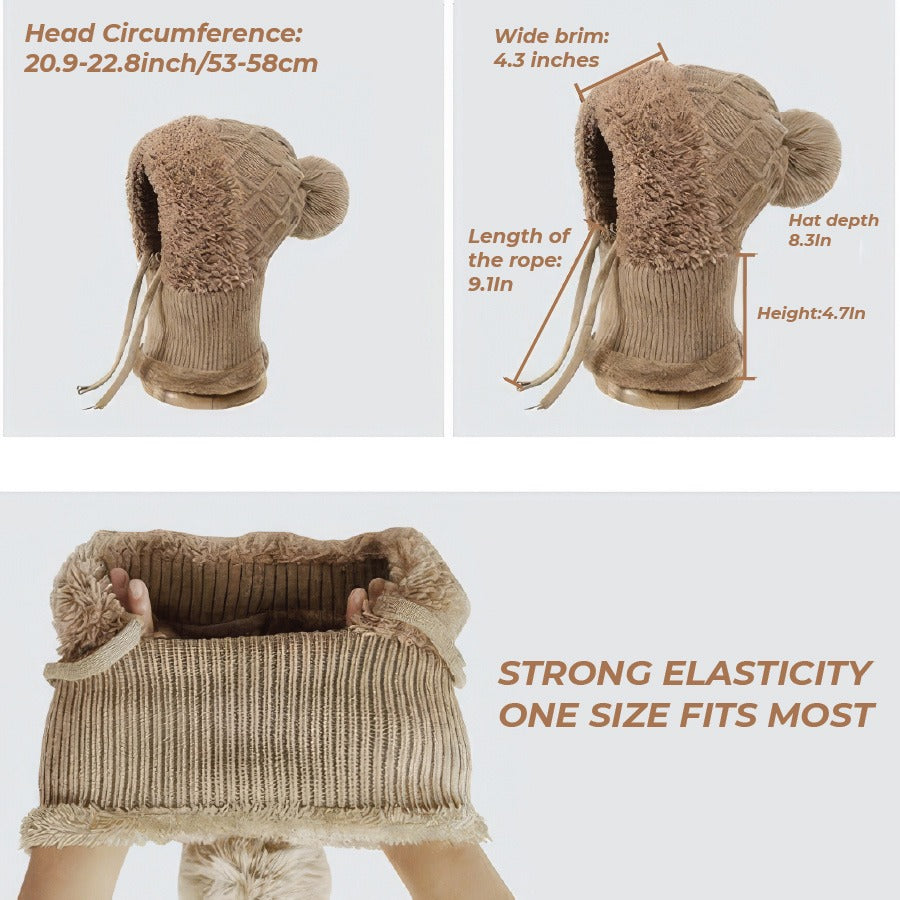 Women’s 3-in-1 Thermal Knit Winter Hood (Hat + Scarf + Face Cover)